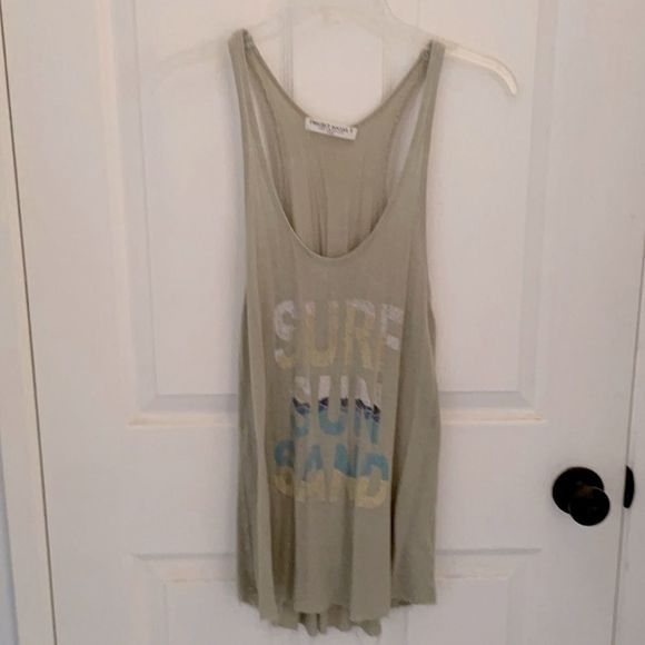 PST LA Olive Green SURF SUN SAND Knit Tank - Picture 1 of 5